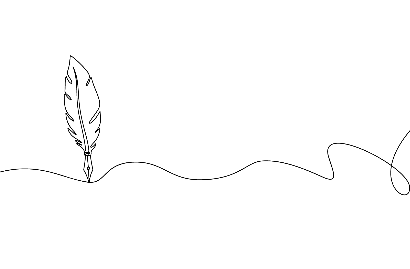 feather pen line graphic